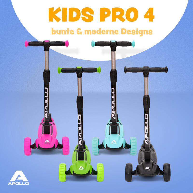 Kinderscooter - KidsPro4 - klappbarer LED 3-Rad-Roller