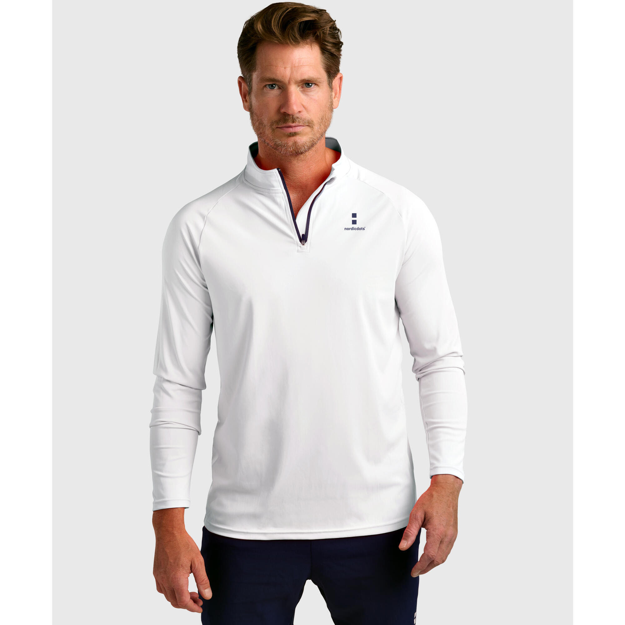 Nordicdots - Hommes Performance Long Sleeve Tenis/padel Blanc - T-shirt Manches Longues - Blanc - 44 L - Decathlon