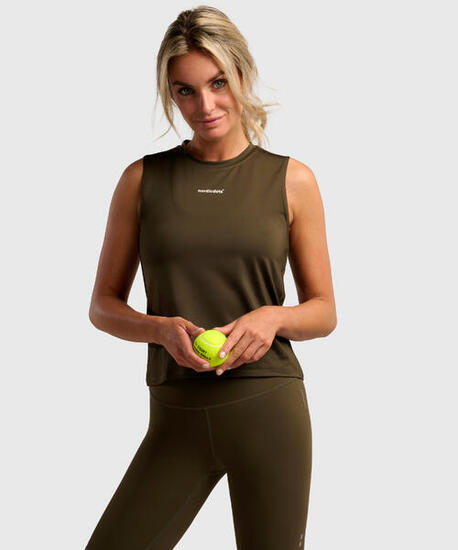 Débardeur sport femme pour tennis et padel Vert olive