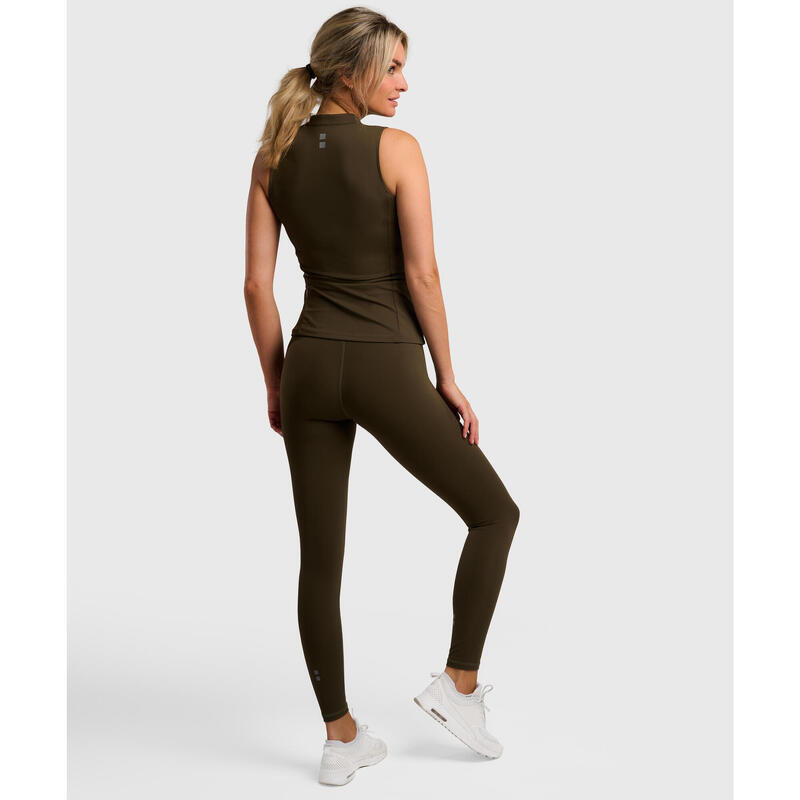 Leggings de Ténis/Padel Smart com Bolso de Bola Mulher Olive