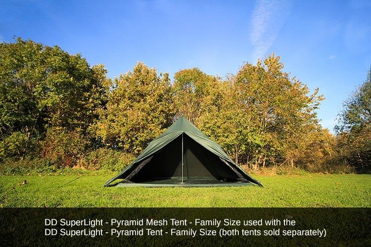 DD Hammocks SuperLight Pyramid Mesh Tent - Family Size Pyramid 3/6