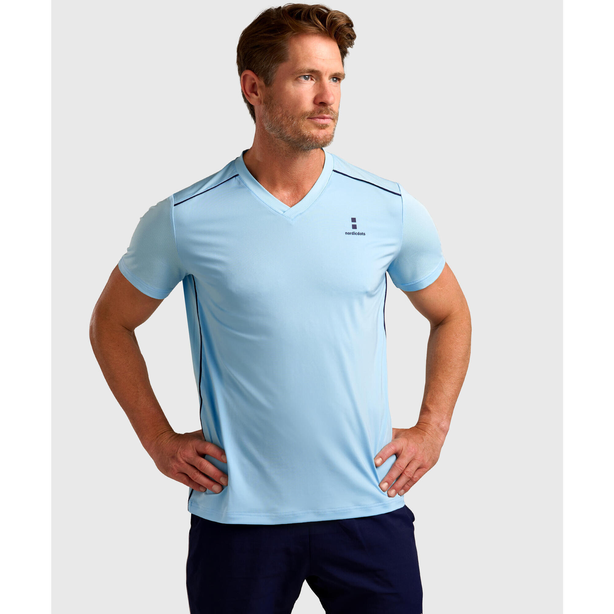 Nordicdots - T-shirt De Tennis/padel Performance Homme Cooling Blue - T-shirt Manches Courtes - Bleu - 44 L - Decathlon