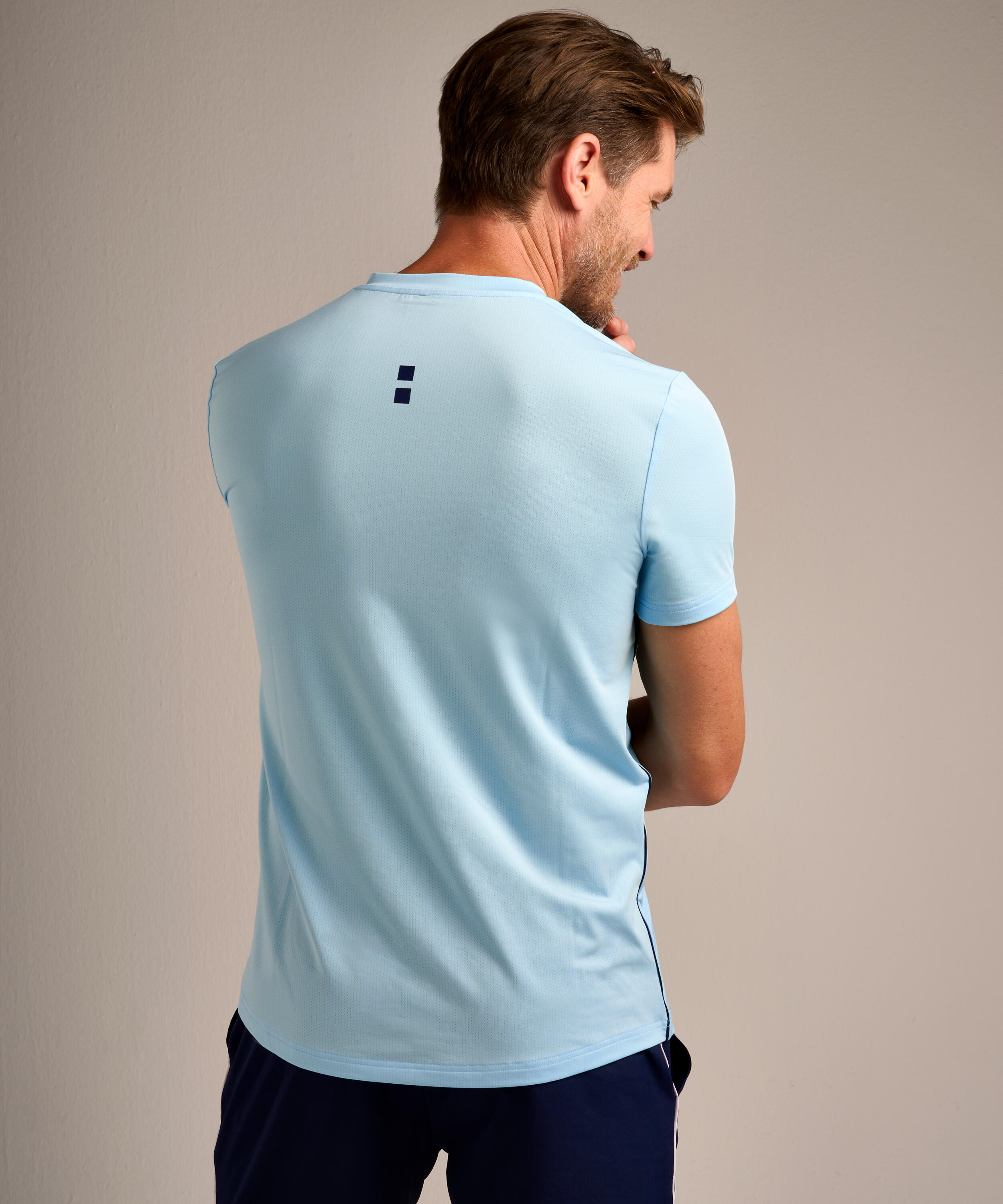 Performance Tennis/Padel T-Shirt Herren Cooling Blue 3/4