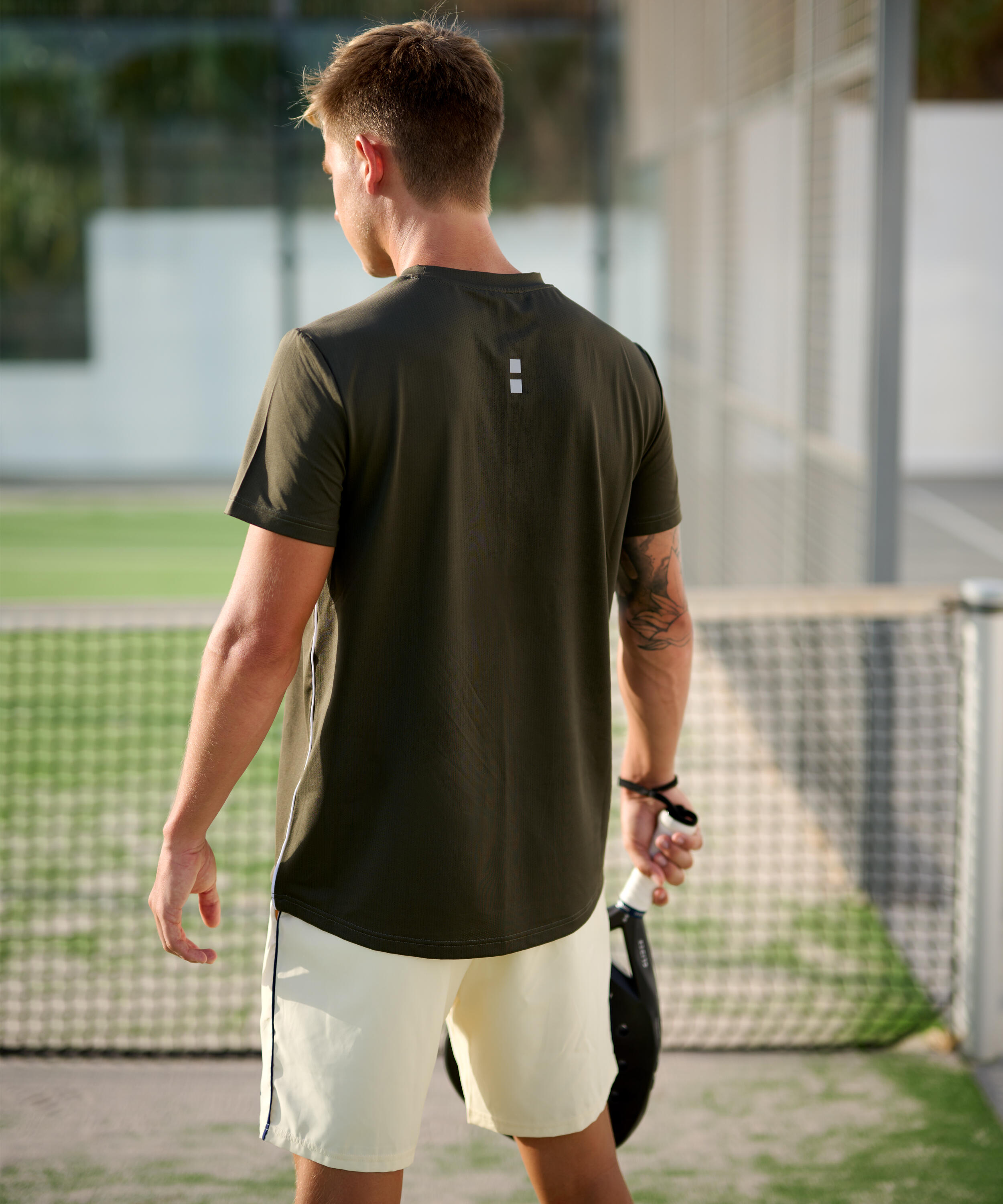 Performance Tennis/Padel T-Shirt Herren Olive 2/3