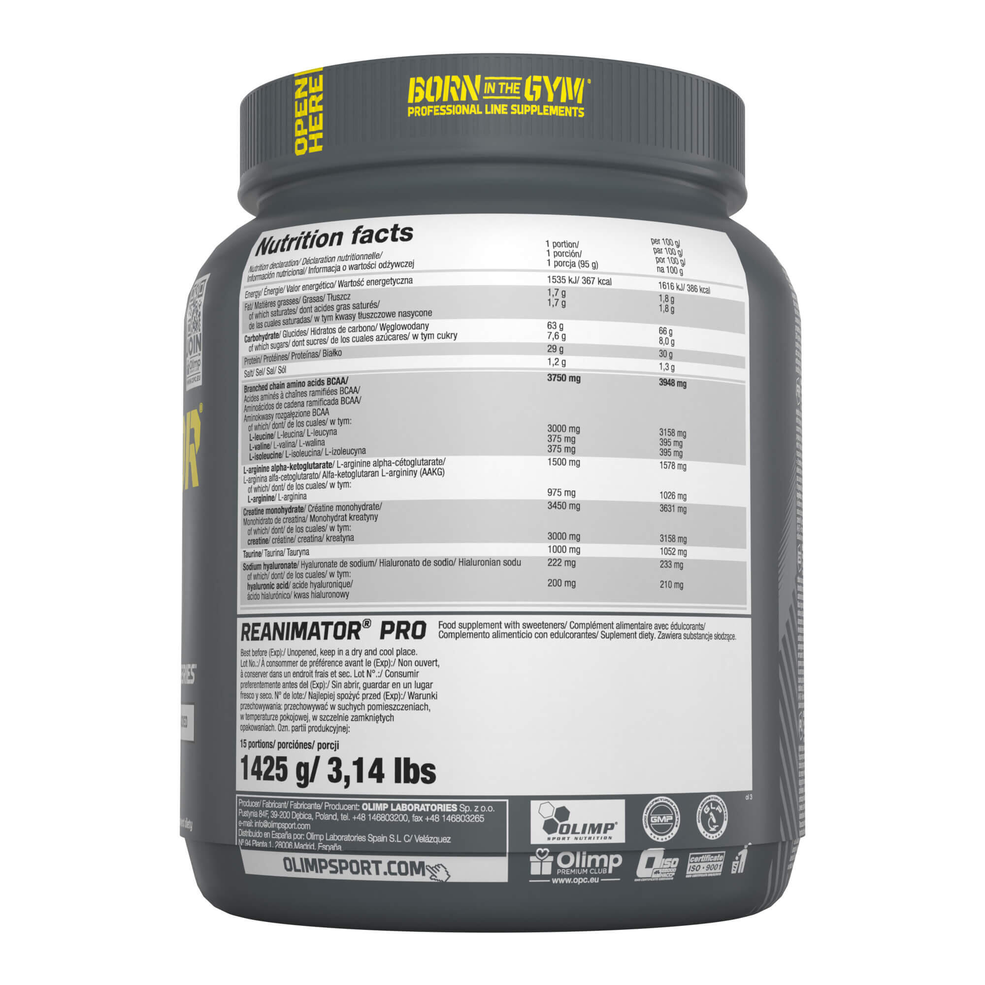 Reanimator Pro OLIMP 1425 g Pomarańcza 3/3