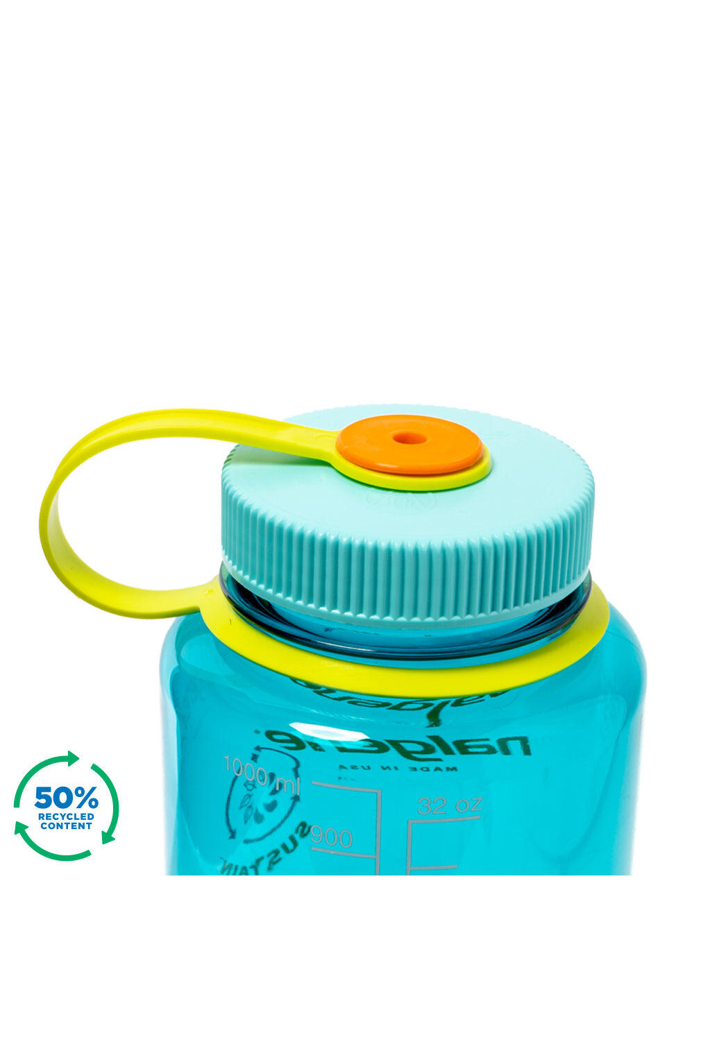 1L Wide Mouth Sustain Water Bottle - Made From 50% Plastic Waste - Turquoise 3/5