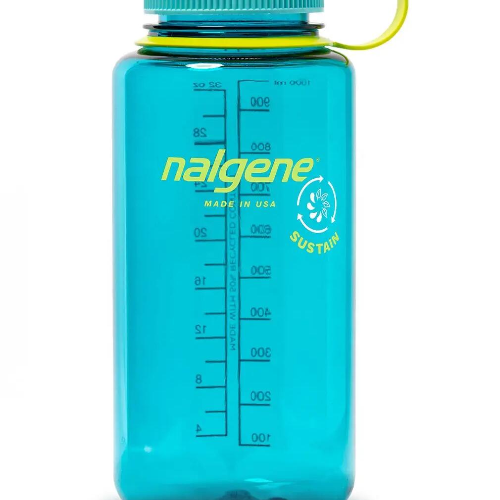 1L Wide Mouth Sustain Water Bottle - Made From 50% Plastic Waste - Turquoise