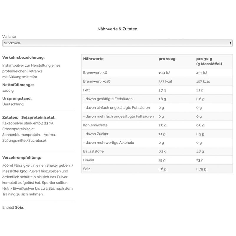 Nutri+ 3K-Protein - Mehrkomponentenprotein aus Soja, Erbse und Weizen