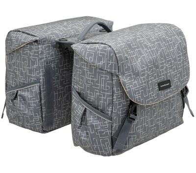 Dubbele fietstas mondi joy double mik ivy . grey