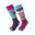 兒童款美麗諾羊毛滑雪襪 (兩對裝) - 紫色