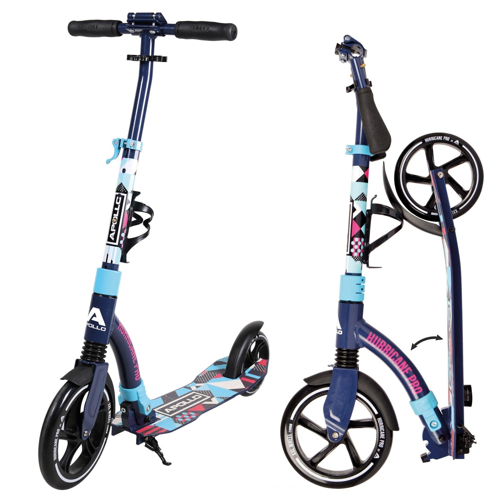 APOLLO City-Scooter 'Hurricane' City-Roller mit Federung - Blau/Bunt