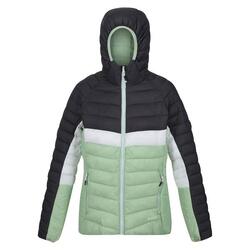 Dames Harrock II Baffled Hooded Jacket (Stil Groen/Grijs)