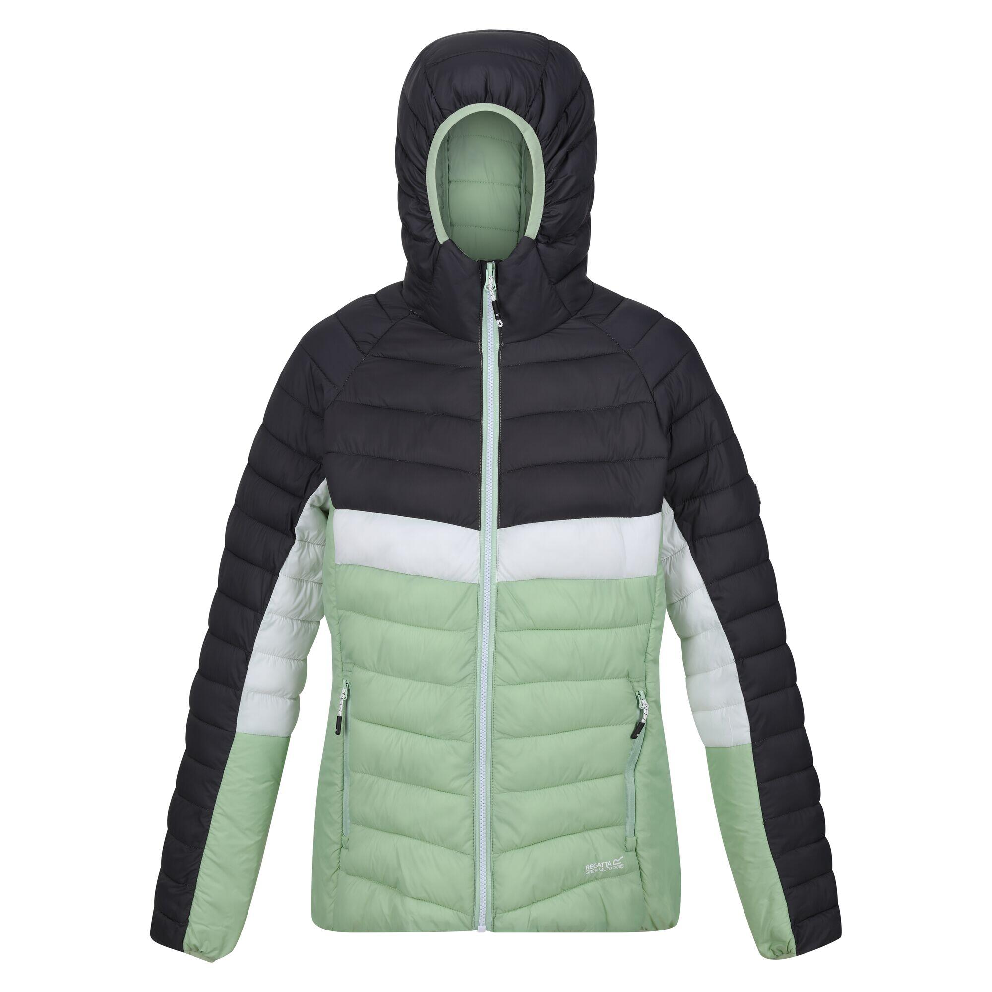 HARROCK Women's hooded jacket (Mint / Seal gray)