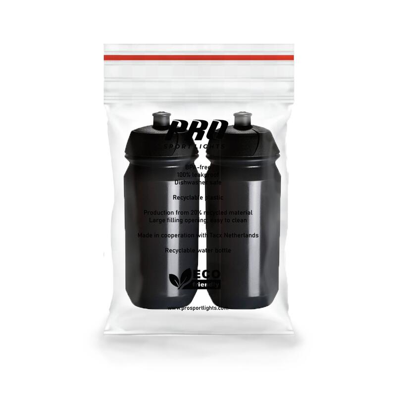 2 x Flacon - 500 ml - Noir transparent Boite à boisson