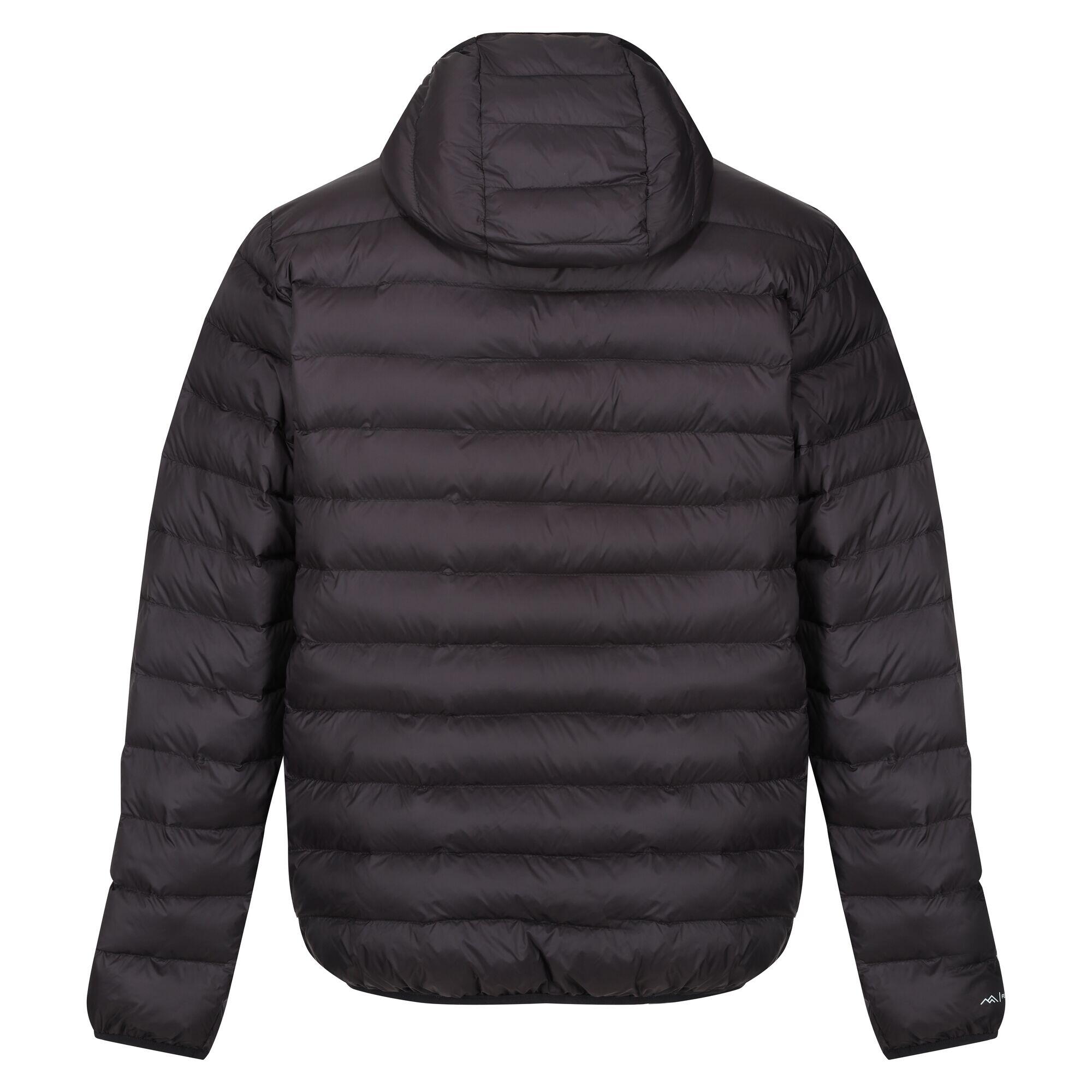 Mens Baffled Hooded Jacket (Black) 2/5