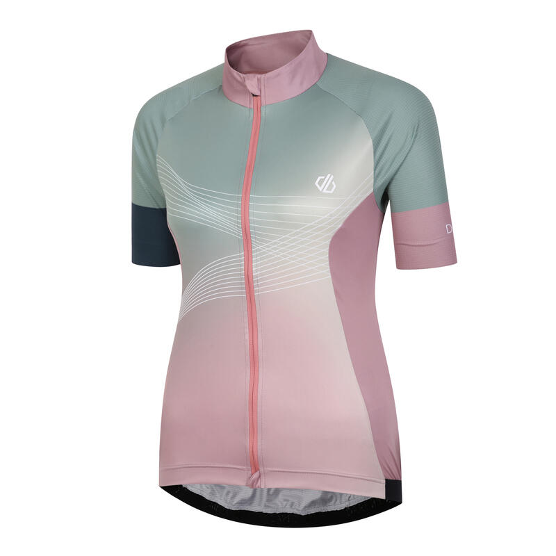 Stimulus Maillot de cyclisme à manches courtes zippé pour femme