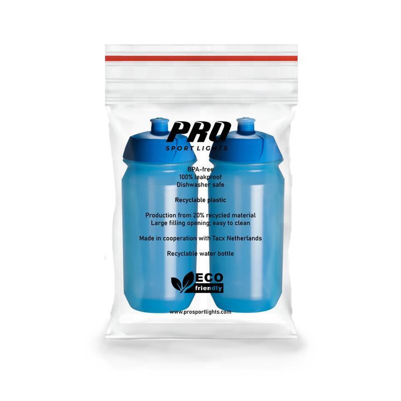 2 x Bidon - 500 ml - Bidon transparent albastru