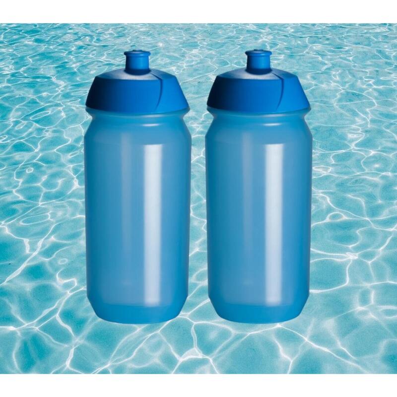 2 x Bidon - 500 ml - Bidon transparent albastru