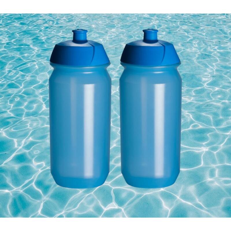 2 x Bidon - 500 ml - Transparant Blauw Drinkbus