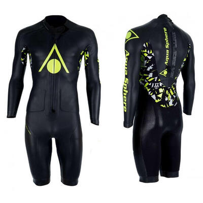 Muta in neoprene Aquasphere Limitless Suit V2 Corta – Nero/Verde lime
