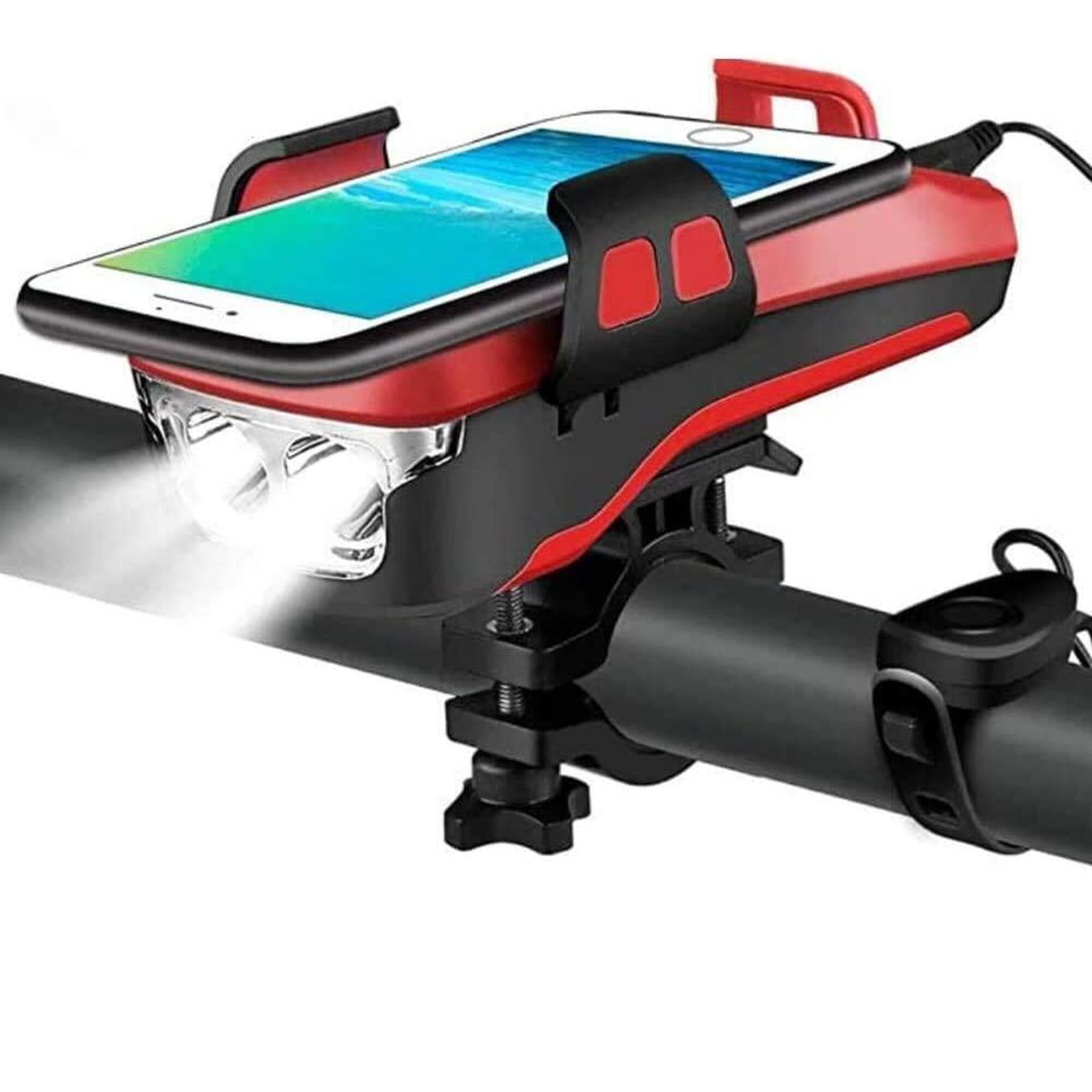 PRO SPORT LIGHTS Přední světlo 550lm, držák na tel. s powerbankou, dobíjecí, s klaksonem