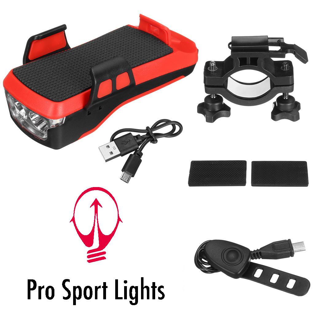 Koplamp 550 Lumen - Telefoonhouder fiets met Powerbank - Oplaadbaar - met hoorn 5/5
