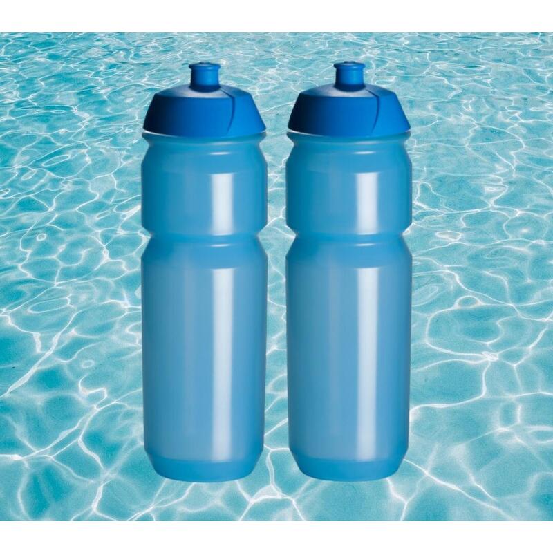2 x Boîtes à boisson - 750 ml - Bleu transparent Bouteilles d'eau