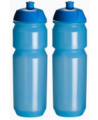 2 x drinkbussen - 750 ml - transparant blauw bidons