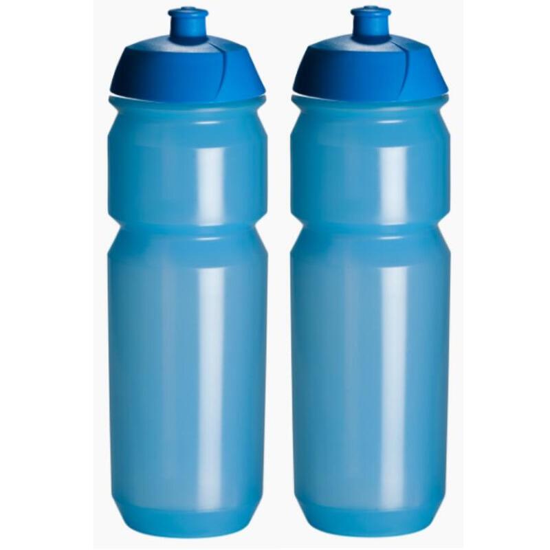 2 x Drinkbussen - 750 ml - Transparant Blauw Bidons