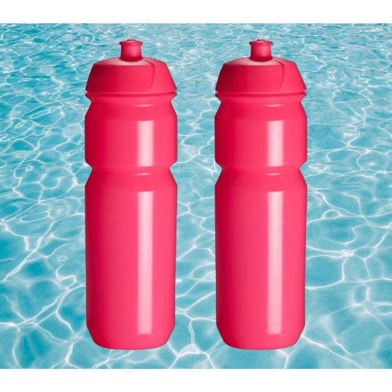 2 x Bouteilles à boire - 750 ml - Rose fluo Bidon