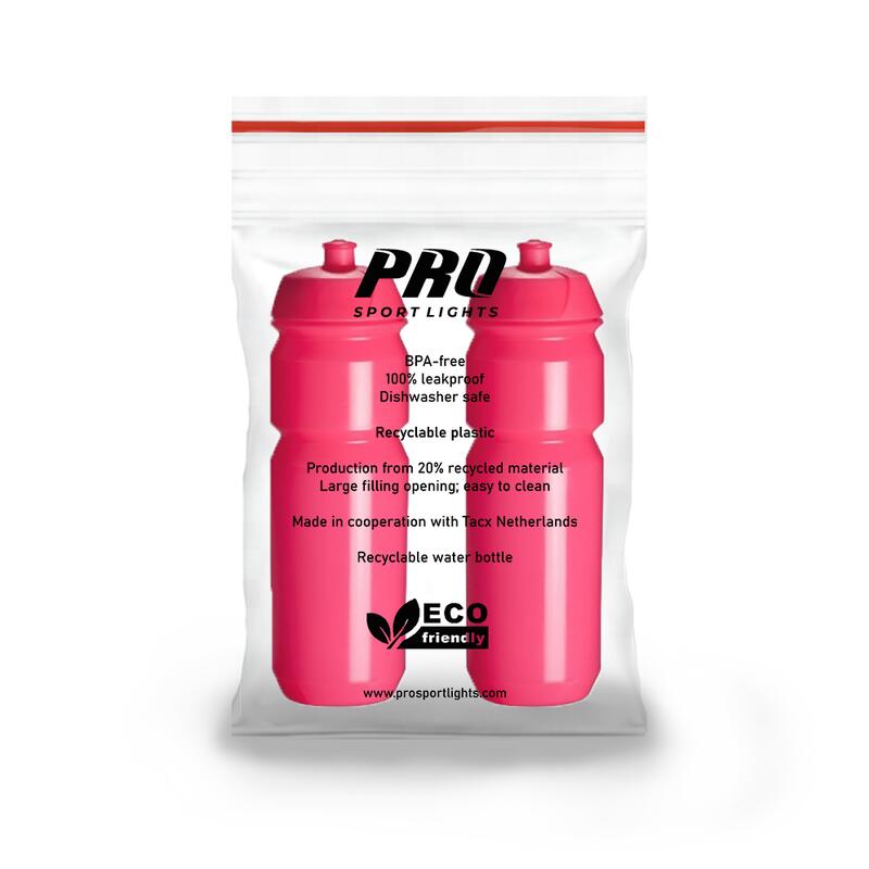 2 x Bouteilles à boire - 750 ml - Rose fluo Bidon