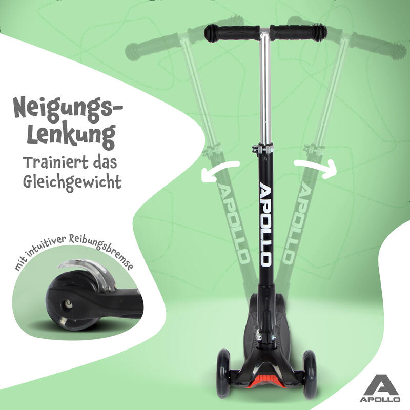 Kinderroller Kids Whiz LED - klapp- und verstellbarer 3-Rad Scooter