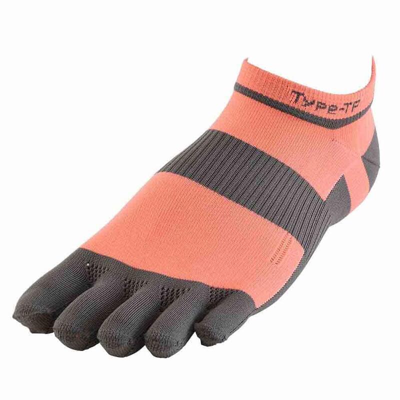 Type-TF Unisex Short Socks - Coral Pink/Grey