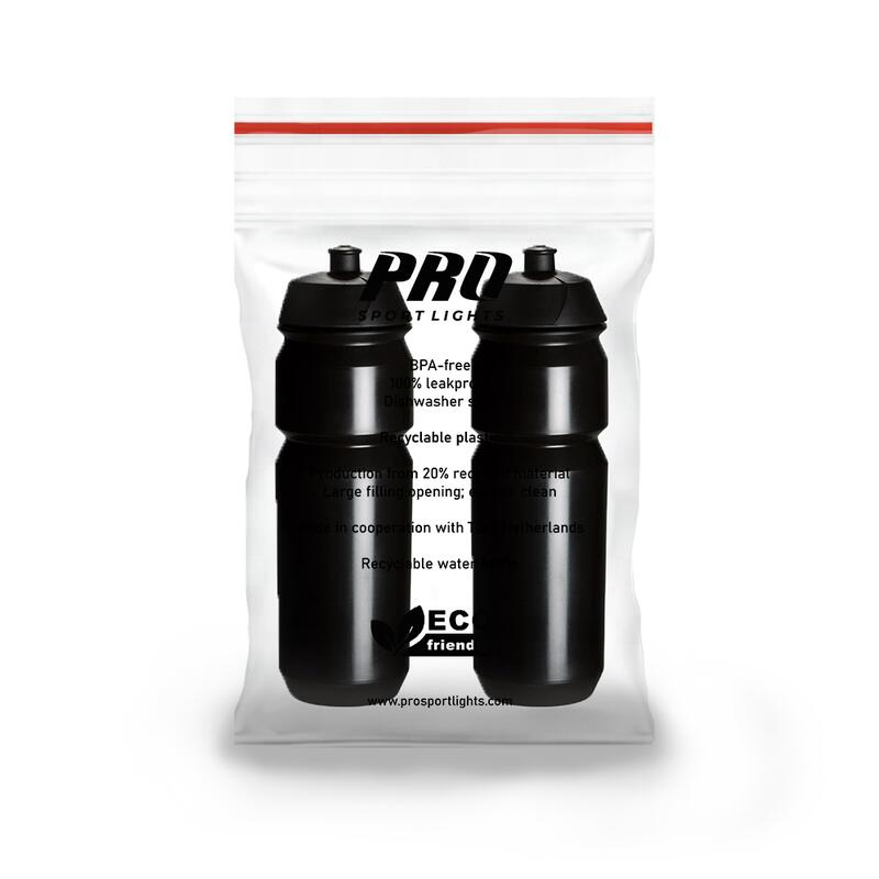 2 x Bidons - 750 ml - Zwart Drinkbus