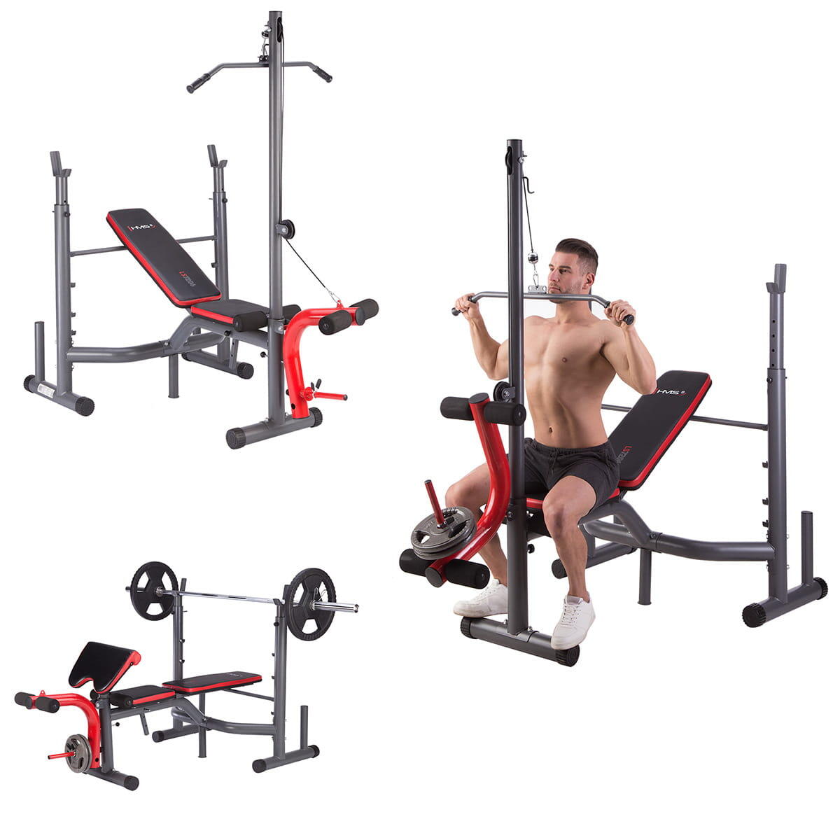 Banc d'entraînement avec traction latissimus ls7206 HMS 2/7