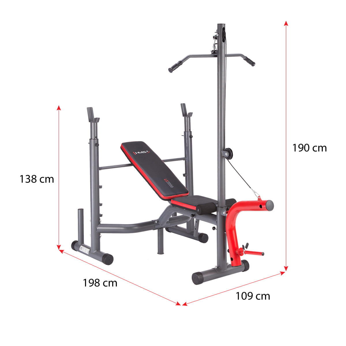 Banc d'entraînement avec traction latissimus ls7206 HMS 4/7