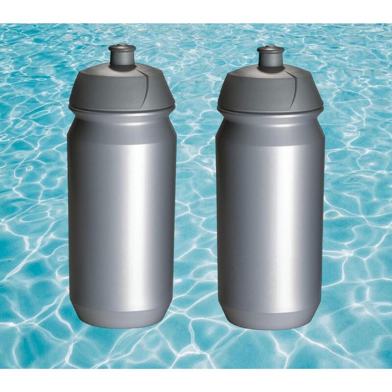 2 x Sticlă de apă - 500 ml - Sticlă de apă argintie