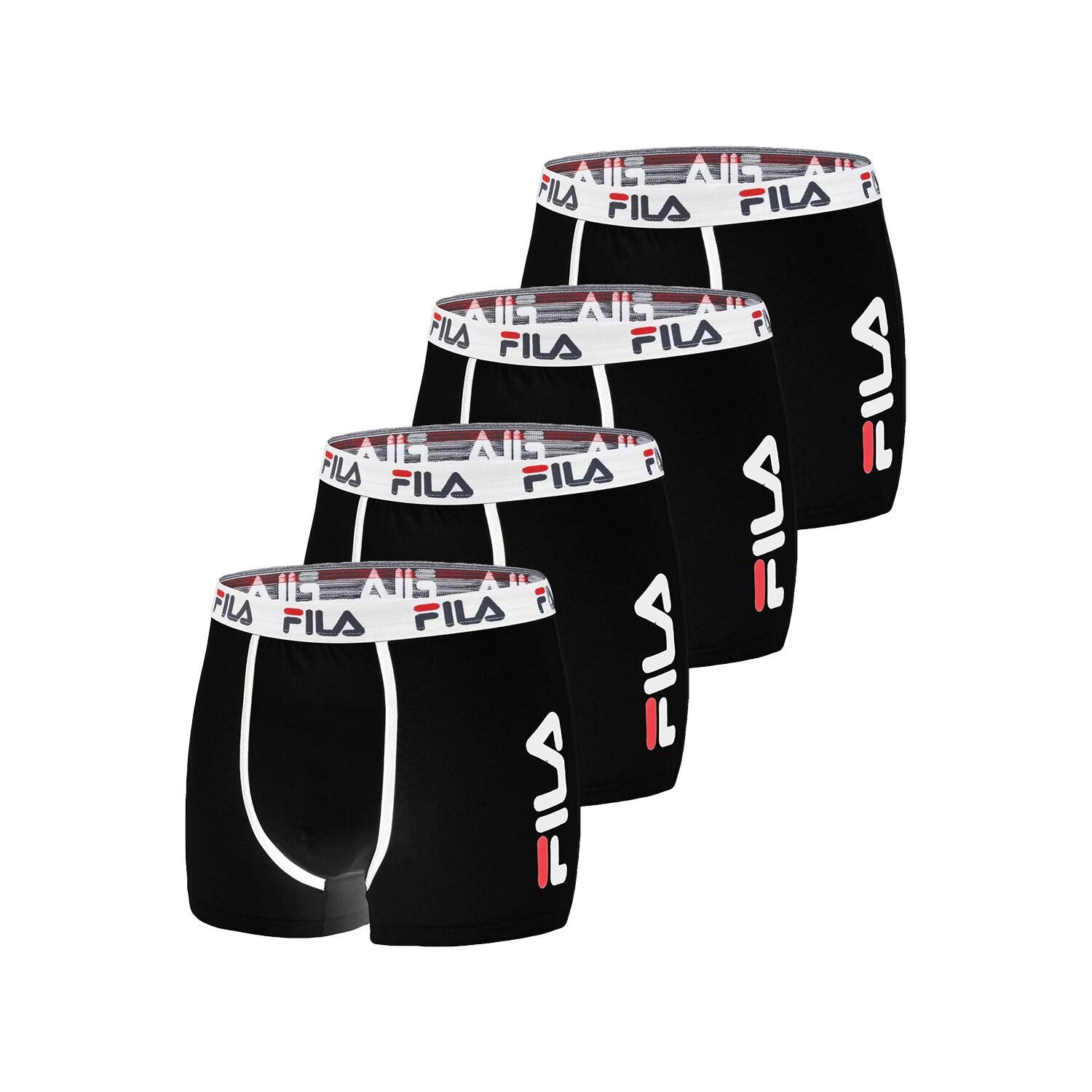 Fila - Lot De 4 Boxers Coton Homme Fu5040 Uni - Caleçon - Noir - 38 S - Decathlon