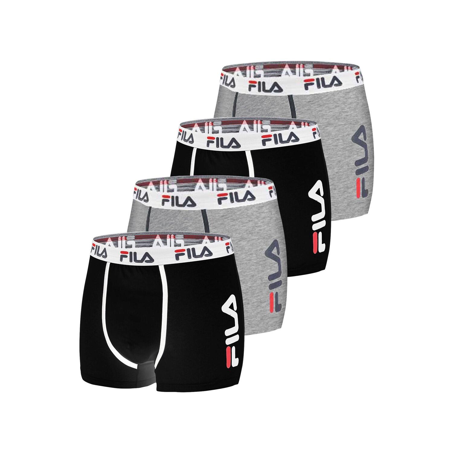 Fila - Lot De 4 Boxers Coton Homme Fu5040 Uni - Caleçon - Multicolore - 42 M/l - Decathlon