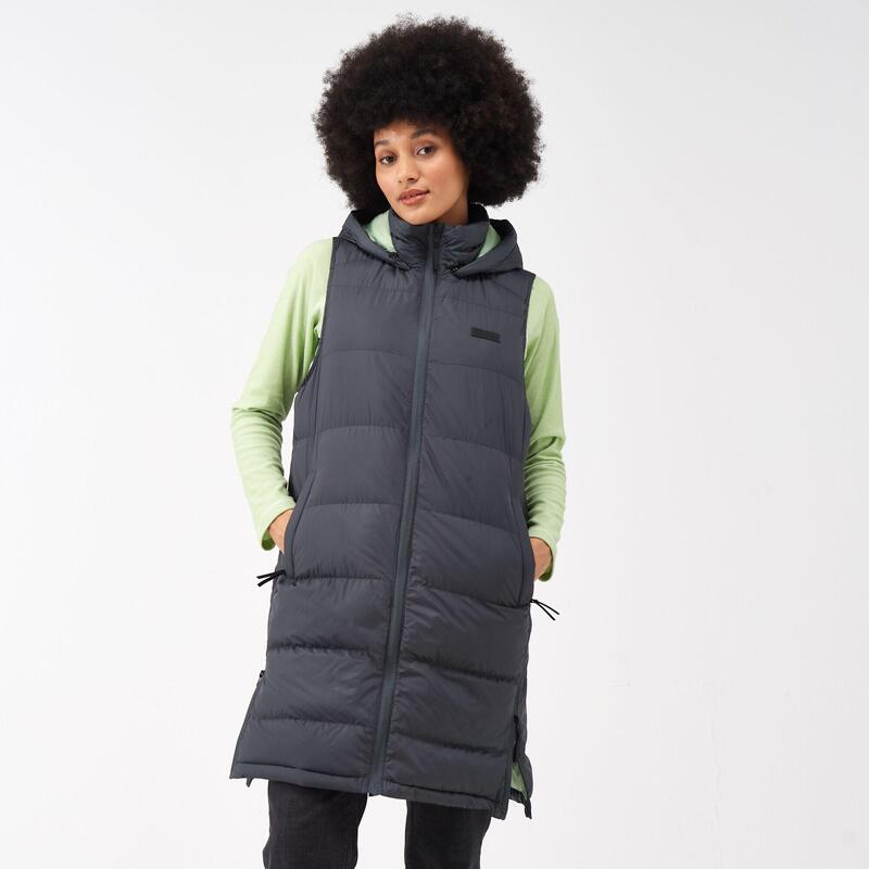 Ganella extra lang baffle wandelgilet voor dames