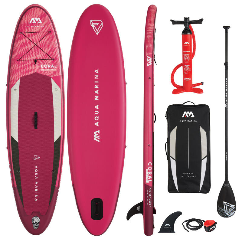 Aqua Marina Coral Dames 10.2 / 310cm Opblaasbaar Stand Up Paddleboard Pakket