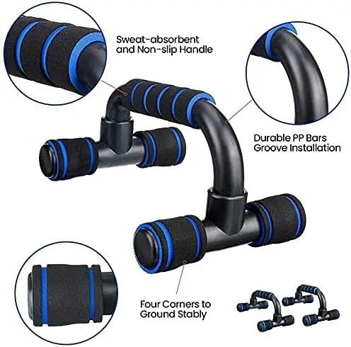 Roue abdominale 7 en 1 avec 2 barres de pompes, bande de résistance, corde à sau 3/5