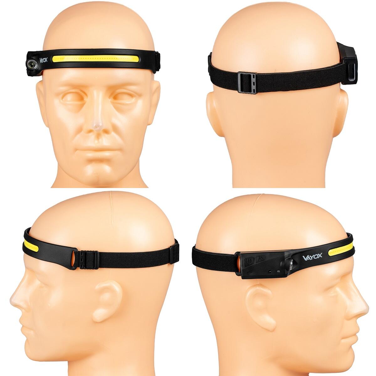 Torcia frontale Vayox VA0128 350 lm, ricaricabile, USB-C, in silicone 3/7