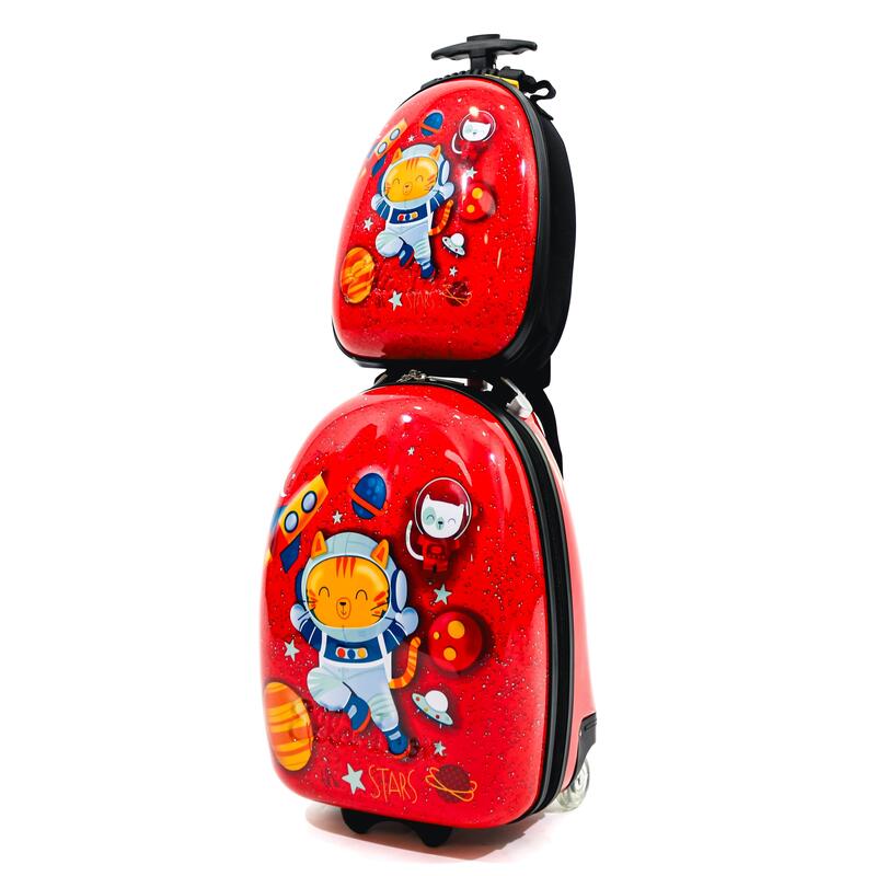 Ghiozdan pentru copii Space Cat Rosu 32X26X12 Cm