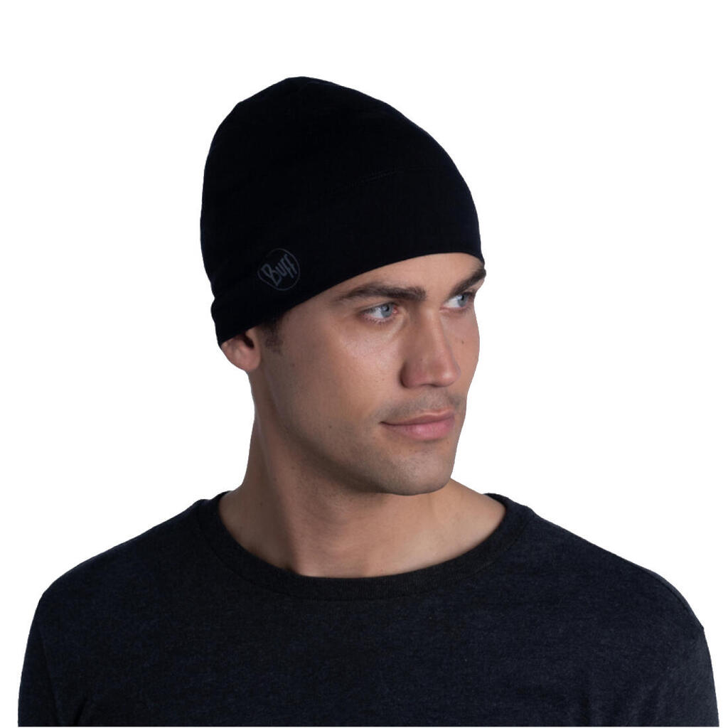 Unisex Buff Midweight Merino Beanie Black