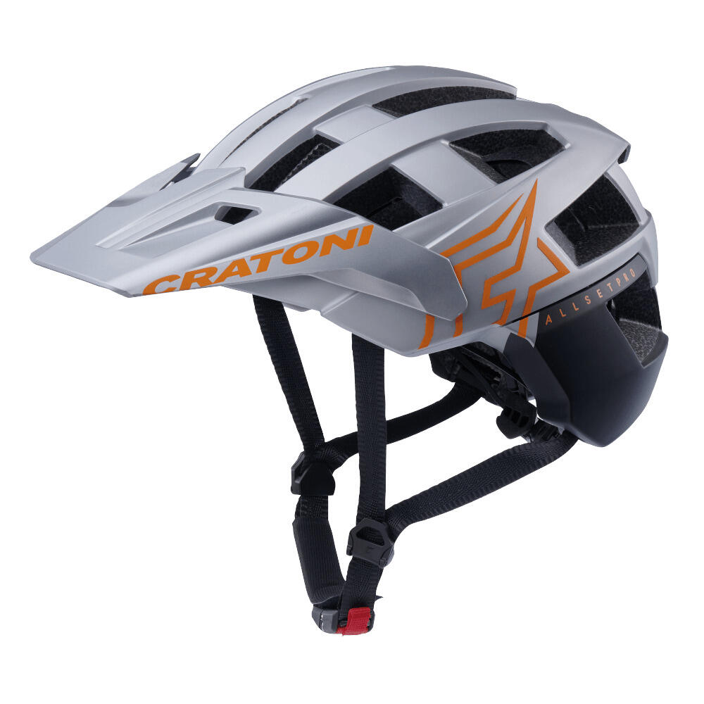MTB - Kask rowerowy AllSet Pro srebrny/pomarańczowy matowy