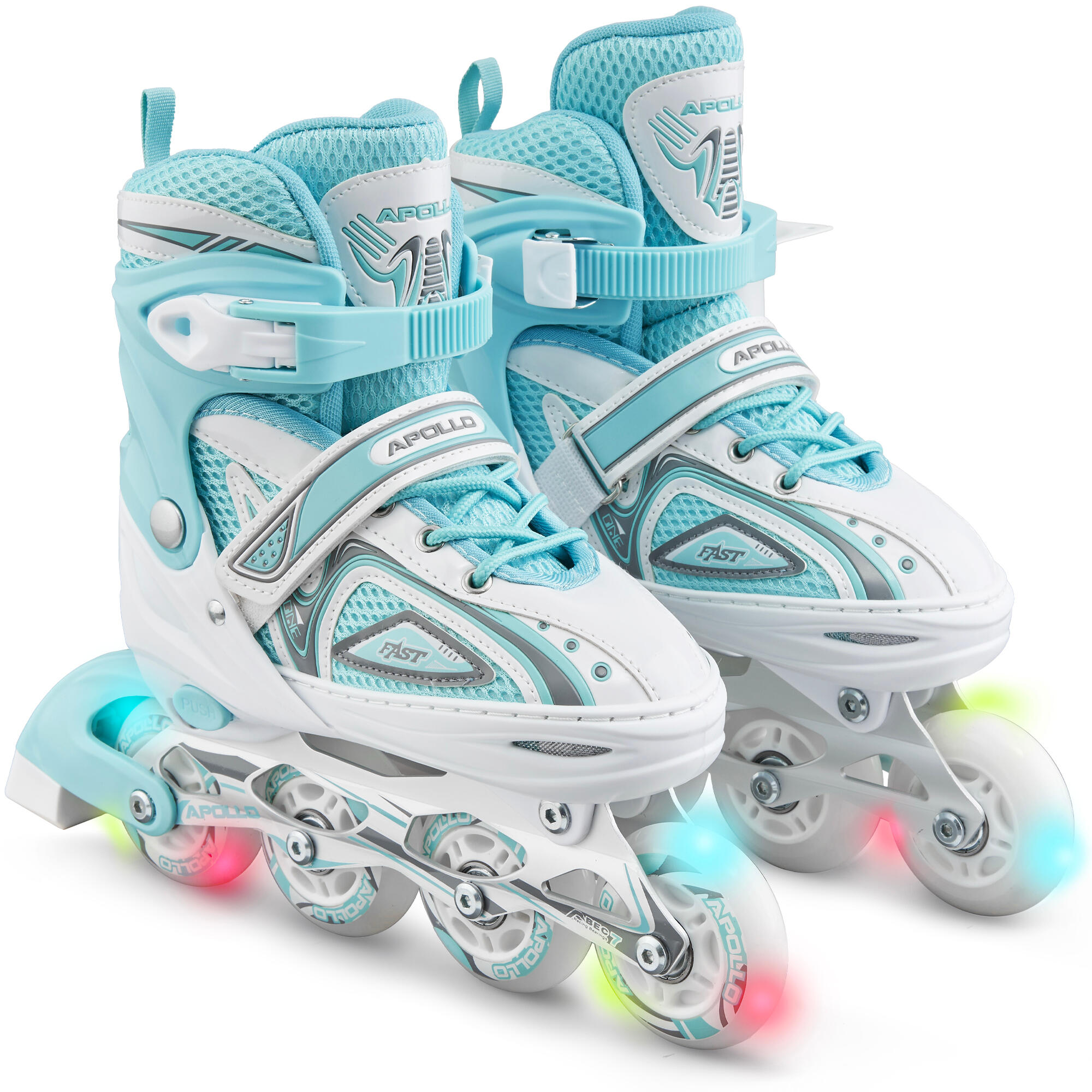 Apollo - Apollo Super Blade Led Abec7 Patins À Roulettes Enfant Réglables - Rollers En Ligne - Blanc|bleu - 39 - Decathlon