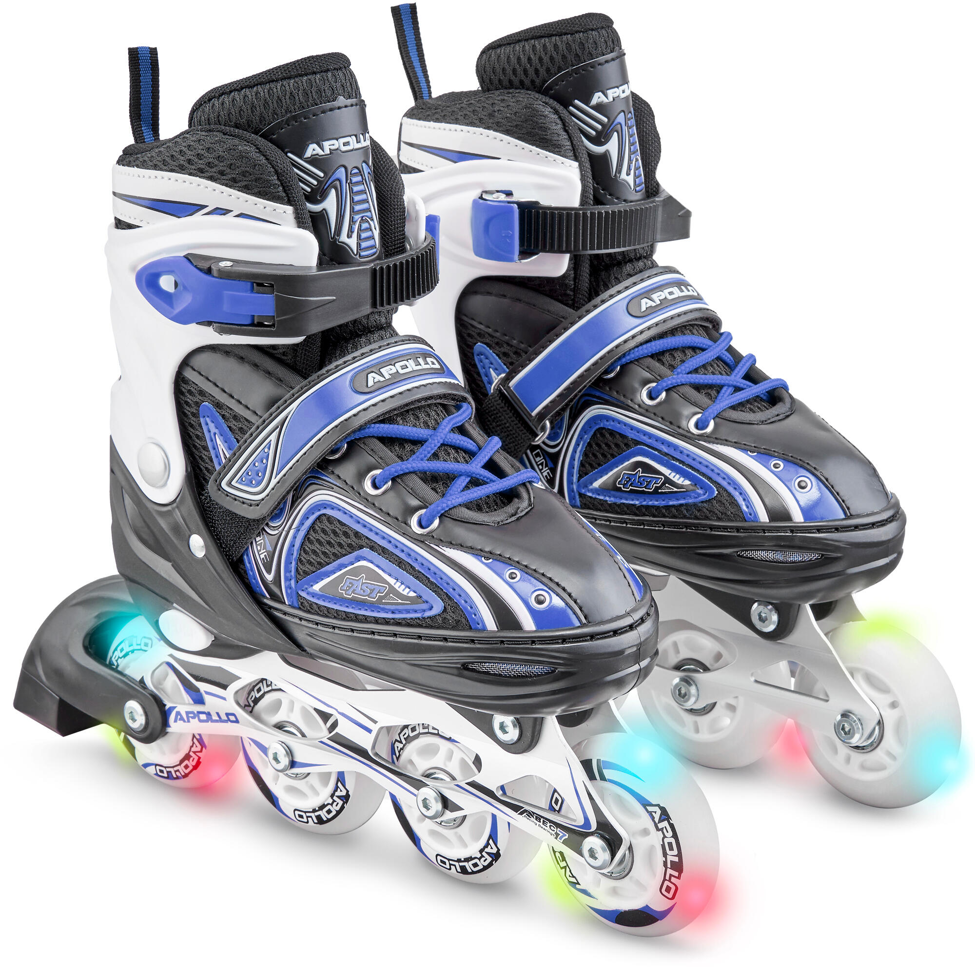 Apollo - Apollo Super Blade Led Abec7 Patins À Roulettes Enfant Réglables - Rollers En Ligne - Bleu - 35 - Decathlon