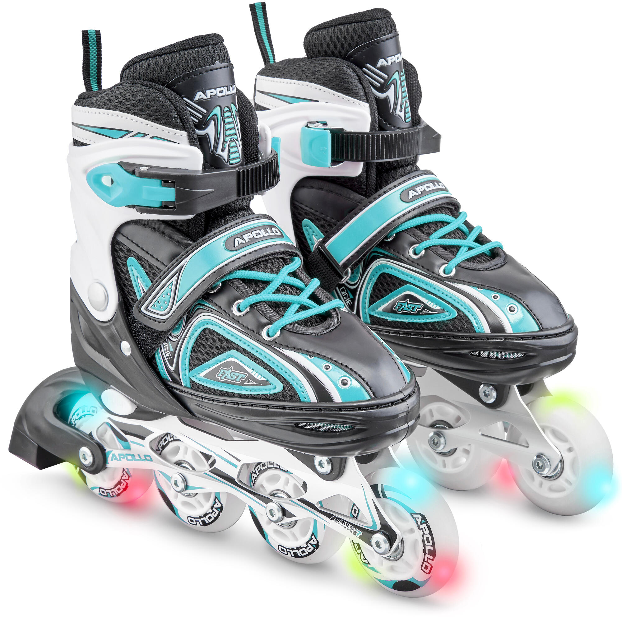 Apollo - Apollo Super Blade Led Abec7 Patins À Roulettes Enfant Réglables - Rollers En Ligne - Bleu - 35 - Decathlon