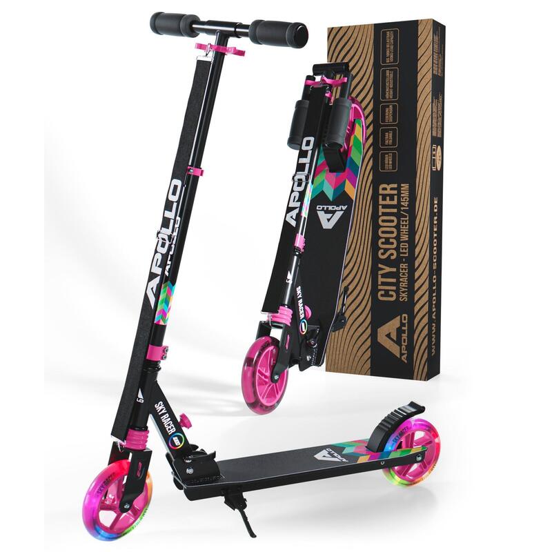 Patinete Infantil SKYRACER LED, Ruedas 145 mm, Plegable y Ajustable - Multicolor